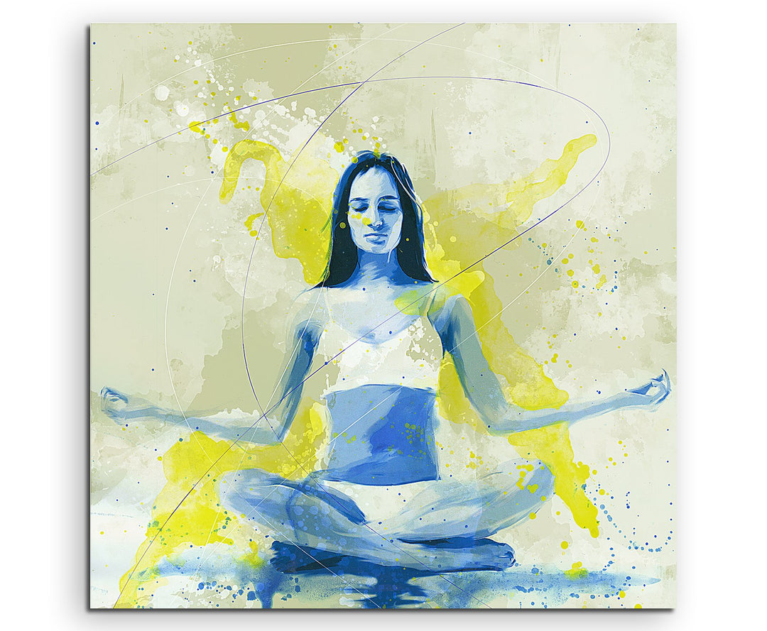 Paul Sinus Art Yoga 60x60cm SPORTBILDER Splash Art Wandbild Aquarell Art