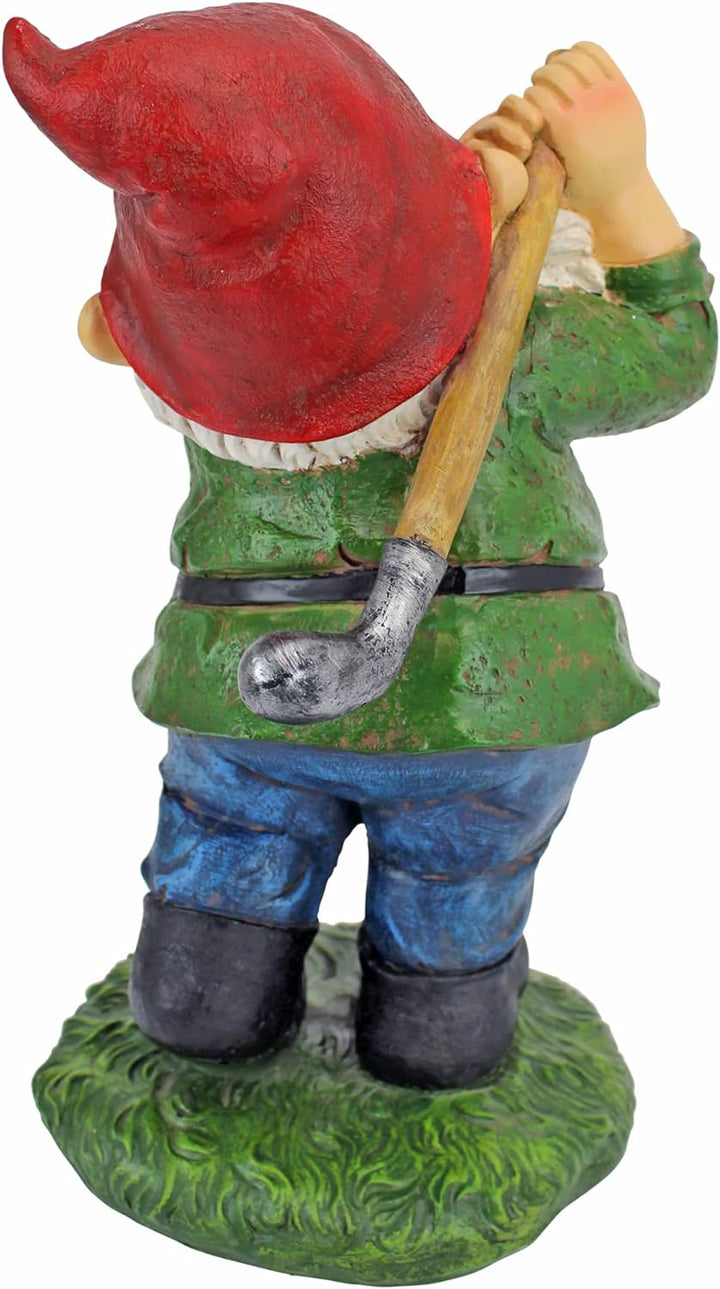 Design Toscano Bigey Burt Lustige Golfgartenstatue Zwerg, Polyresin, vollfarbe, 30 cm Bogey Burt, Bo