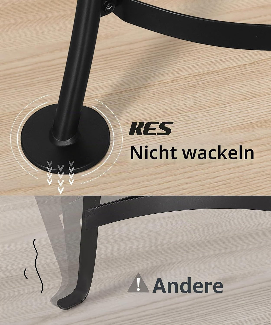 KES Freistehendes 6-Etagen Topf- und Pfannenregal aus Gusseisen, 120 kg Tragfähigkeit, mit 6 Haken,