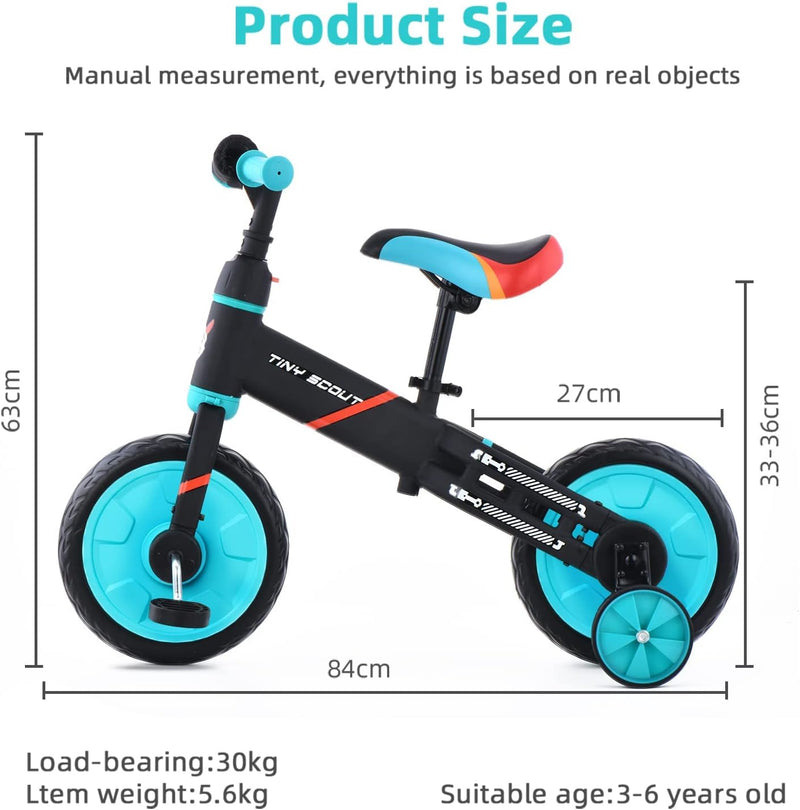 ZavoFly 4 in 1 Laufräder, Laufrad für Kinder, Kinderdreirad Multi Dreirad für Kinder ab 3 Jahre bis