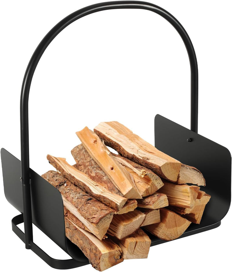 Randaco Holzkorb Kaminholz 40X30X46CM Holzwiege Kamin Feuerholzkorb Metall Brennholzkorb für Innen u