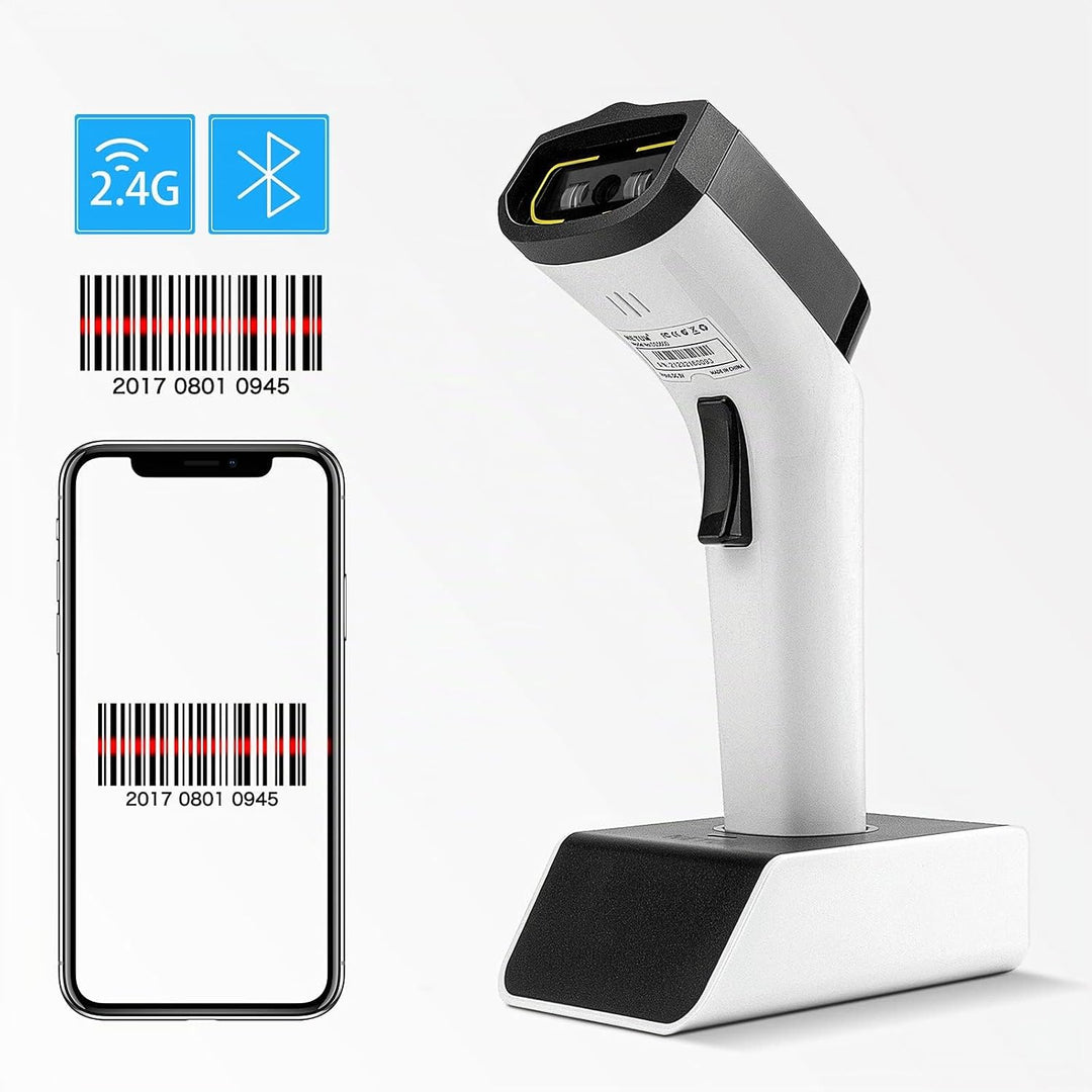 NETUM DS5000 Bluetooth 1D Barcode Scanner, Freisprech-CCD-Barcode-Leser mit Ständer und integriertem
