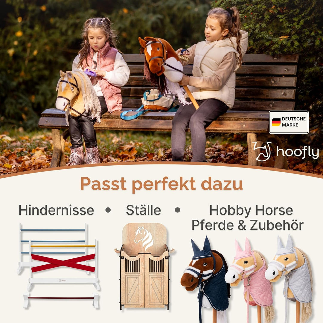 Hobby Horse Zubehör – Pflegeset für Kinder mit Tasche, Bürste, Striegel & Hufkratzer [TÜV geprüft] -