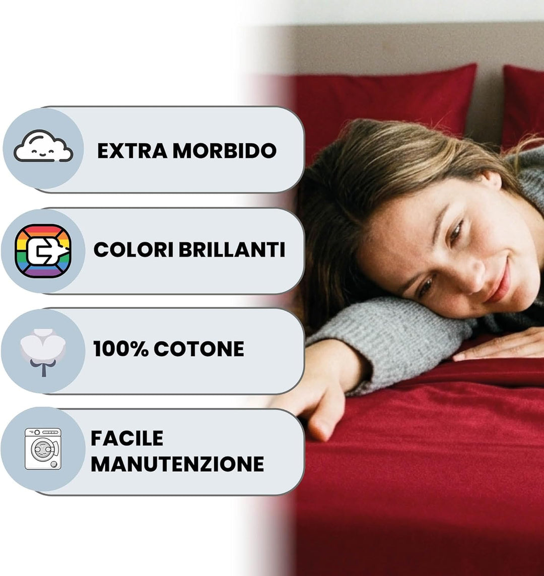 Italian Bed Linen maxcolor Räume Bordeaux 240 x 300 cm Burgunderrot, 240 x 300 cm Burgunderrot