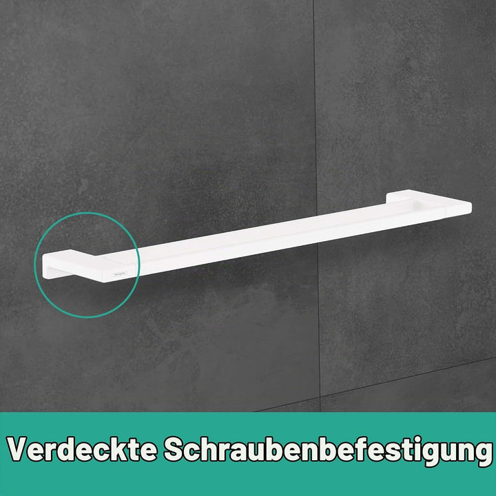 hansgrohe Handtuchstangen AddStoris, Handtuchhalter 64.8cm, Badetuchhalter, Mattschwarz 648mm Doppel