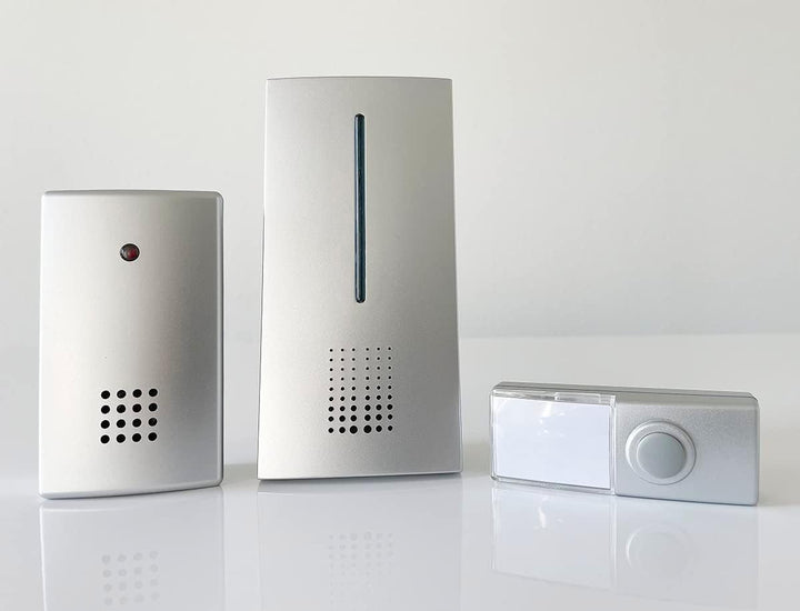 Heidemann Funkgong Set HX Duo (2 Empfänger, 1 Sender, weiss, max. Reichweite 100 m, optisches Rufsig