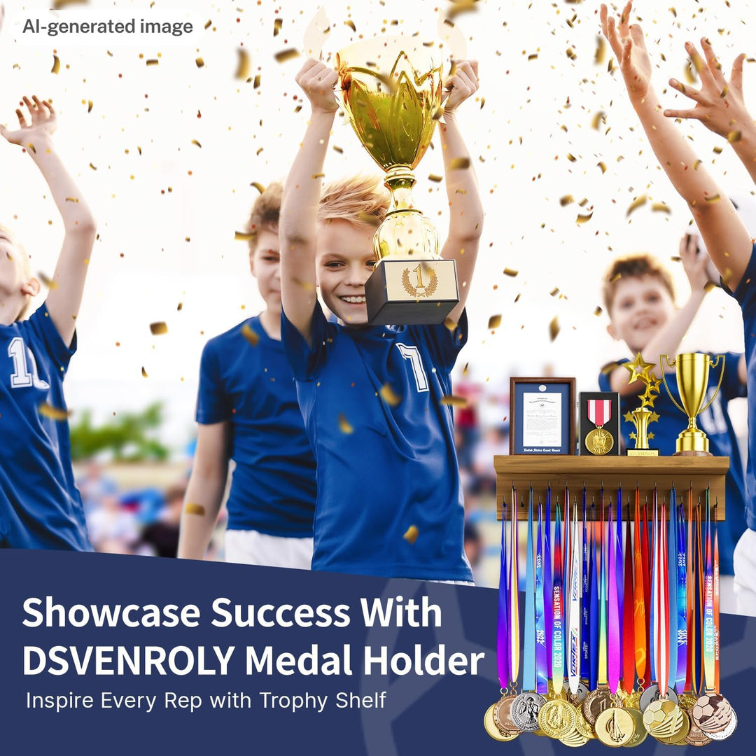 DSVENROLY Medaillenhalter Display Trophy Shelf Organizer, Stabiler Medaillenhalter Ausstellungsständ