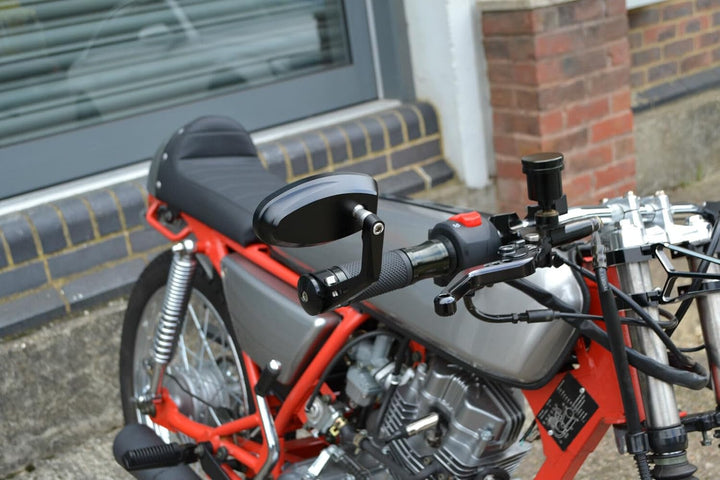 Motorrad Lenkerende Spiegel - CNC Aluminium Ideal Für Cafe Racer Projekt