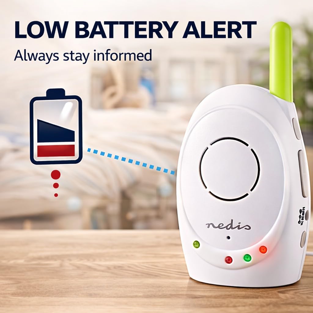 Nedis - Audio-Baby-Monitor - Babyphone - Gegensprechfunktion - Batteriebetrieben/Netzstromversorgung