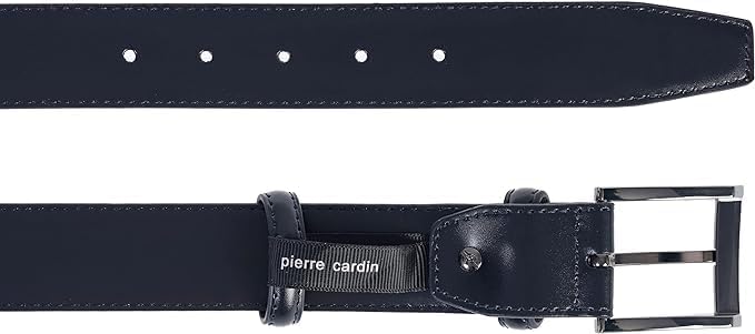 🎁Pierre Cardin Geschenk Gürtel und Geldbörse aus Leder (Gentleman Linie), Schwarz , 130 cm