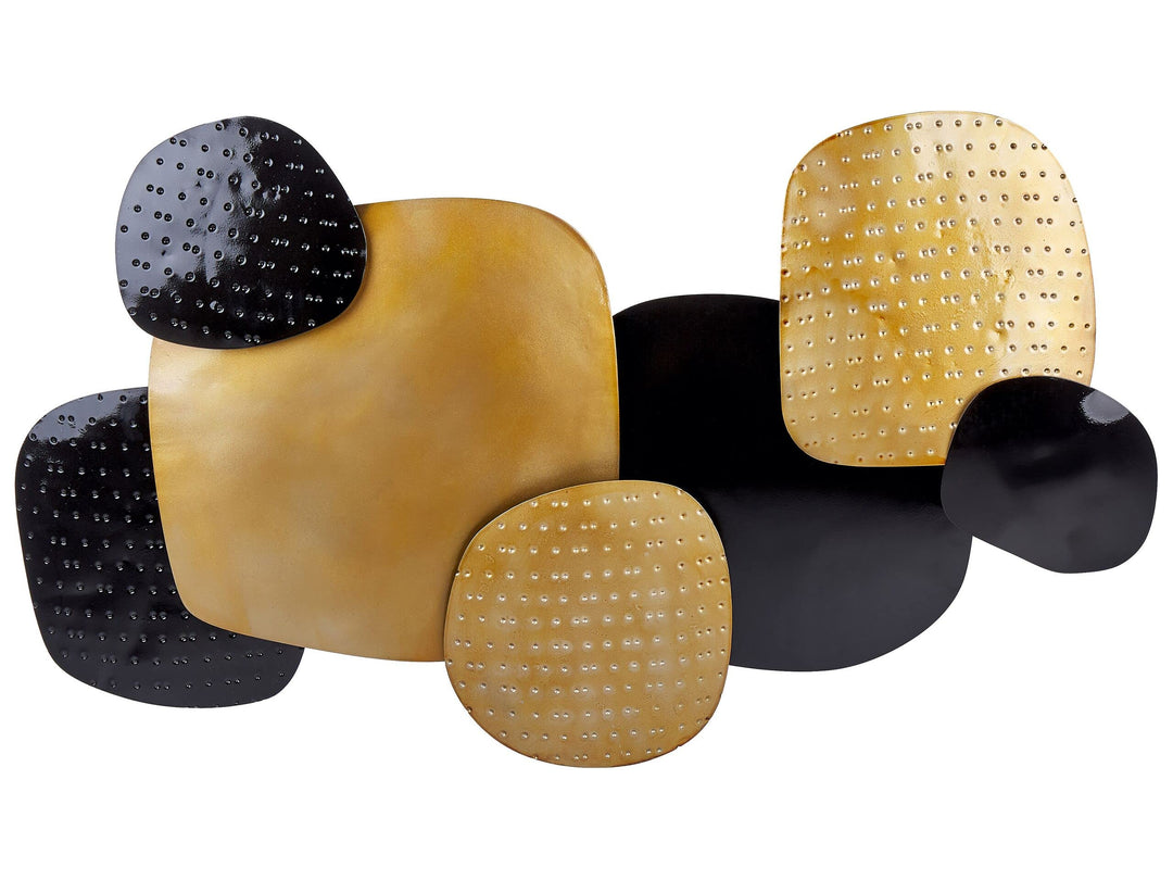 Wanddekoration geometrisch Metall schwarz / gold einteilig handgemacht Hafnium