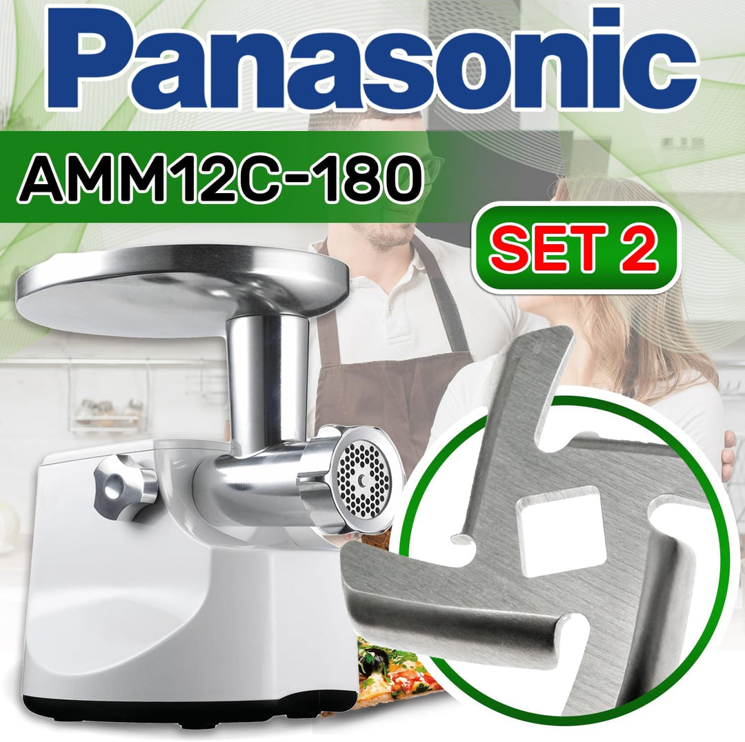 2 Stück Elektrisch Fleischwolf Messer Ø47,6 mm Edelstahl mit Original Code AMM12C-180 für Panasonic