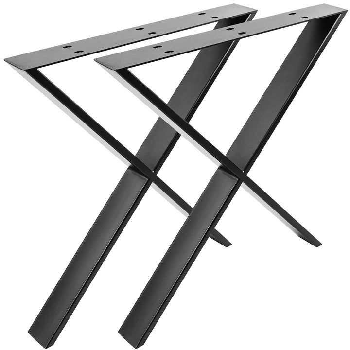 PrimeMatik - Tischbeine in 'X' aus Stahl 680 x 80 x 710 mm 2-Pack