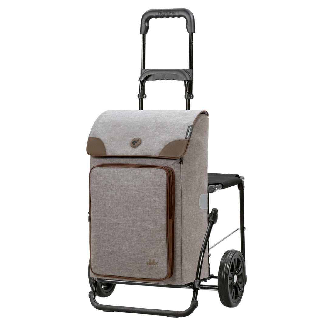 ANDERSEN Einkaufstrolley - Komfort Shopper Holk grau | mit Sitz, klappbar, aus Stahl, bis 50 kg - Ta