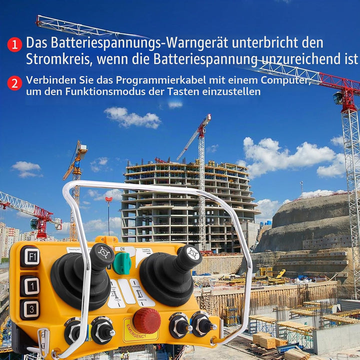 F24-60 Industrielle Funkfernbedienung Kräne 12V | 5-Gang Joystick-Funkfernbedienung Brückenkran Port
