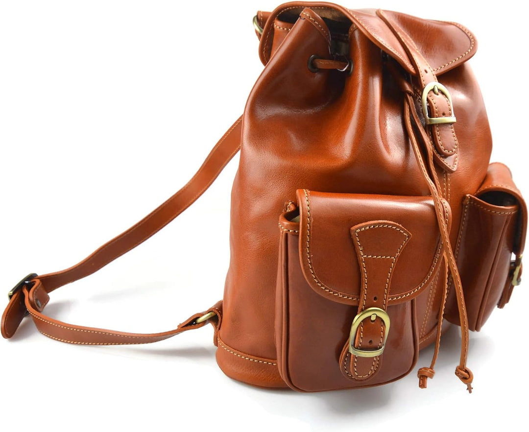 Rucksack leder honig rucksack damen herren reisetasche kalbsleder rucksack leder rucsack schulrucksa