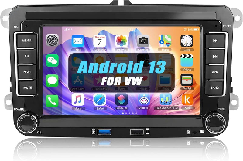 [1+32G] CAMECHO Android 13 Autoradio für VW Golf 5 6 Touran Polo Touran Radio mit Navi, 7 Zoll Bilds