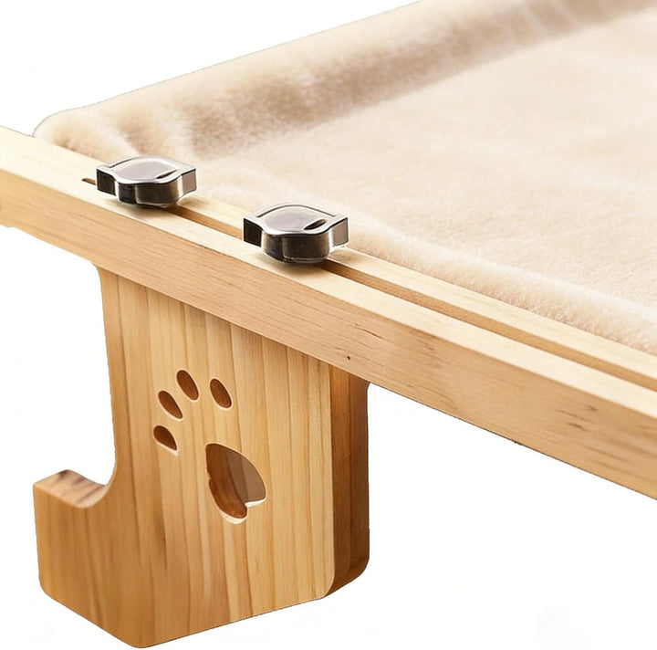 Fensterhängematte für Katzen - Aus Holz gefertigtes als Ruheplatz und Ausguck,mit weicher Abdeckung