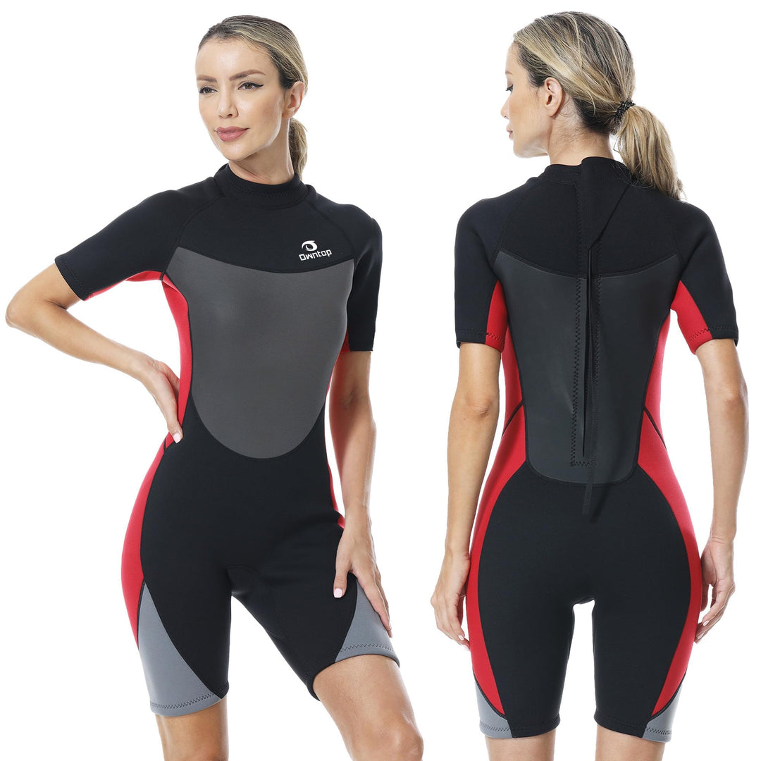 Owntop Neoprenanzug kurz Herren &amp; Damen, 3/2 mm Neopren Wetsuit für Tauchen, Surfen, Schwimmen und K
