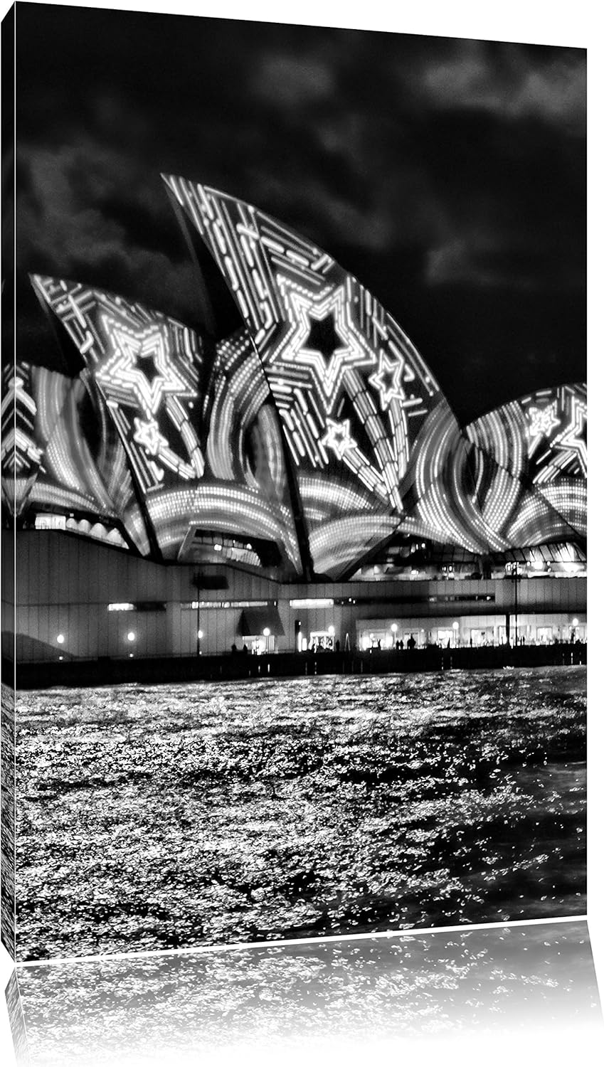 Pixxprint Sydney Opera House als Leinwandbild/Grösse: 100x70 / Wandbild/Kunstdruck/fertig bespannt,