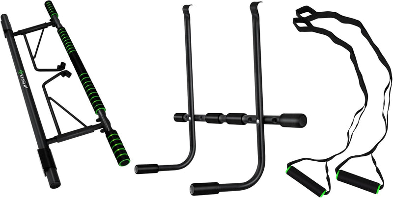 KESSER® 4in1 Premium Klimmzugstange inkl. DIP-Station & Power Ropes, klappbare Türreck, sichere Türr