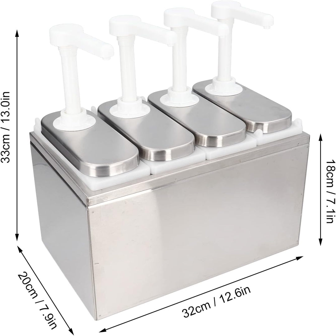 Saucenspender, 1 l, Sossenspender Pumpe, mit Sockel, Abnehmbar, für Ketchup, Salatdressing, Sojasauc
