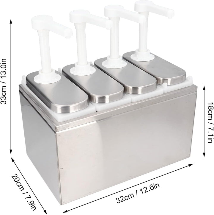 Saucenspender, 1 l, Sossenspender Pumpe, mit Sockel, Abnehmbar, für Ketchup, Salatdressing, Sojasauc