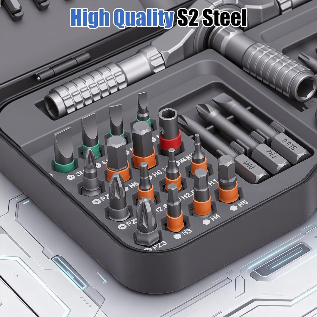 Yosoo Health Gear 66-in-1 Magnetisch Ratschen Schraubendreher Set mit Abnehmbarem Ratschengriff, Mul