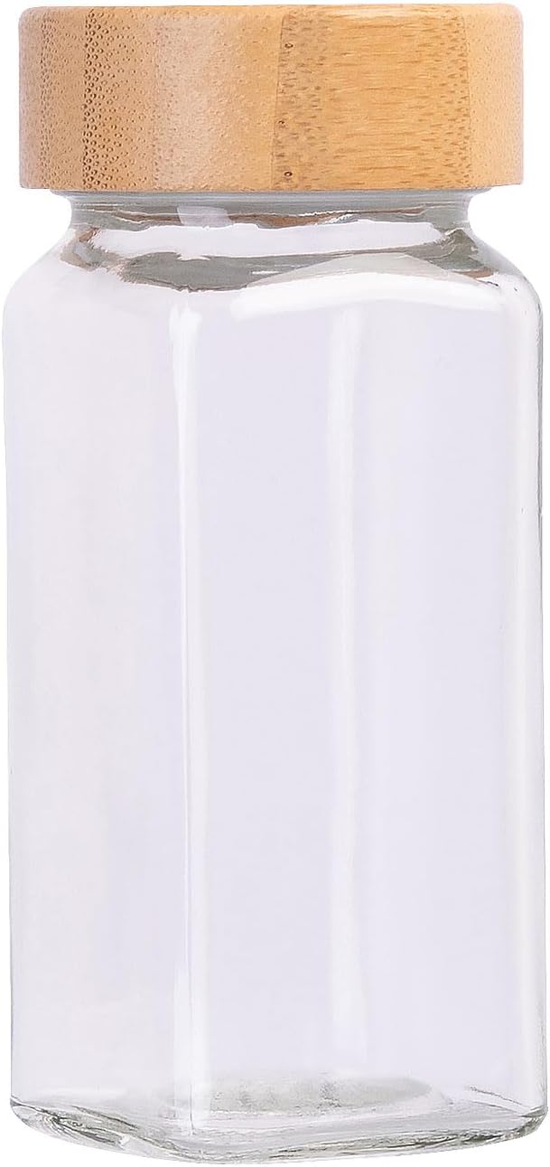 Rosenstein & Söhne Gewürzgläser für Küchen: 48er-Set Gewürzgläser mit Bambusdeckel, je 120 ml, 480 E
