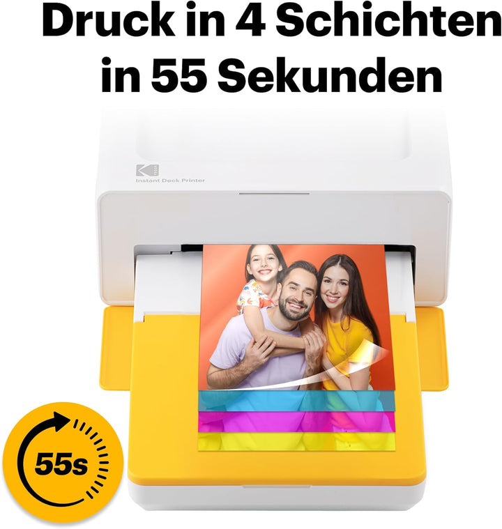 KODAK Dock Plus 4Pass-Fotodrucker (10 x 15 cm) + Paket mit 90 Blatt Fotopapier Imprimante + Paquet a