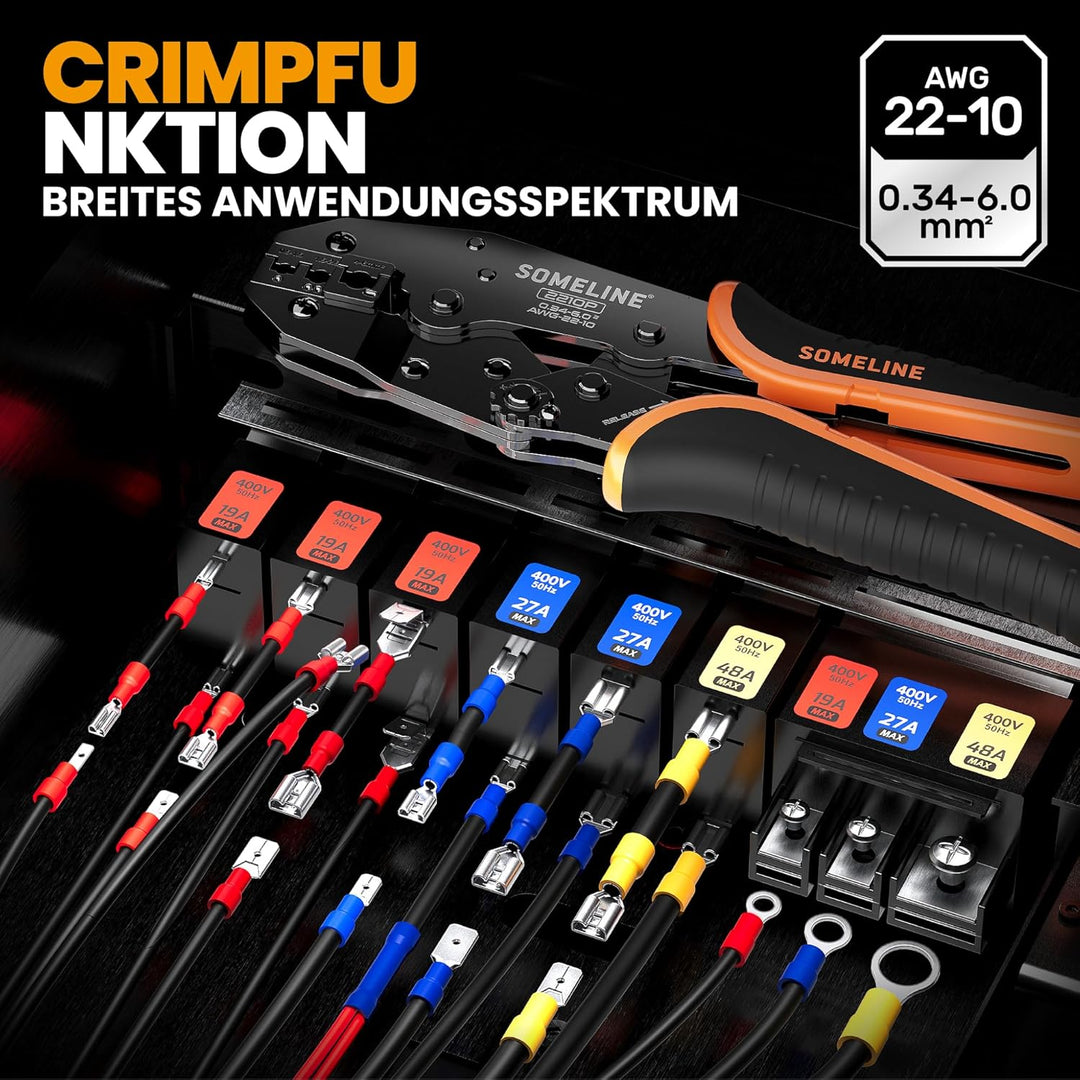 Crimpzangen Kabelschuhe Set, Crimpzange Set, mit 36 Arten Isolierte Kabelschuhe, Kabelschuhzange für