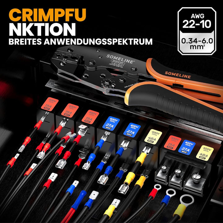 Crimpzangen Kabelschuhe Set, Crimpzange Set, mit 36 Arten Isolierte Kabelschuhe, Kabelschuhzange für