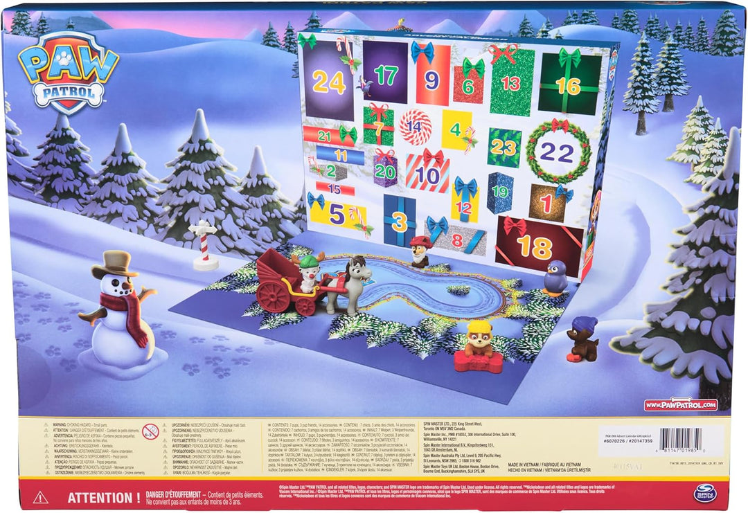 PAW PATROL Adventskalender 2024 – 24 Spielzeug-Überraschungen für eine fantasievolle Winterwelt, 7 W