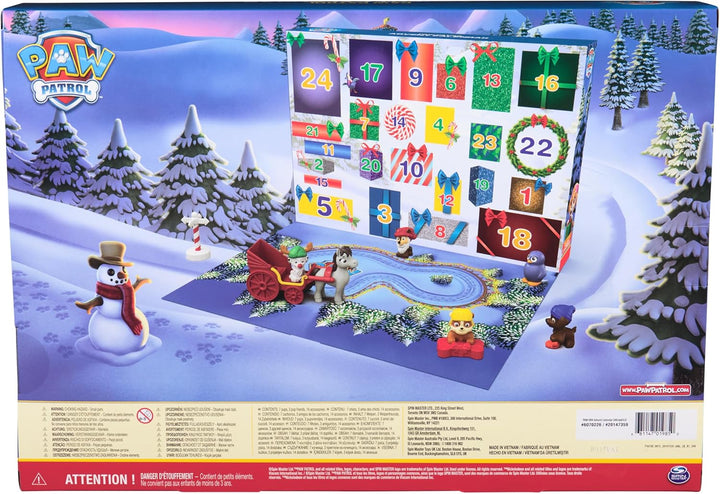 PAW PATROL Adventskalender 2024 – 24 Spielzeug-Überraschungen für eine fantasievolle Winterwelt, 7 W