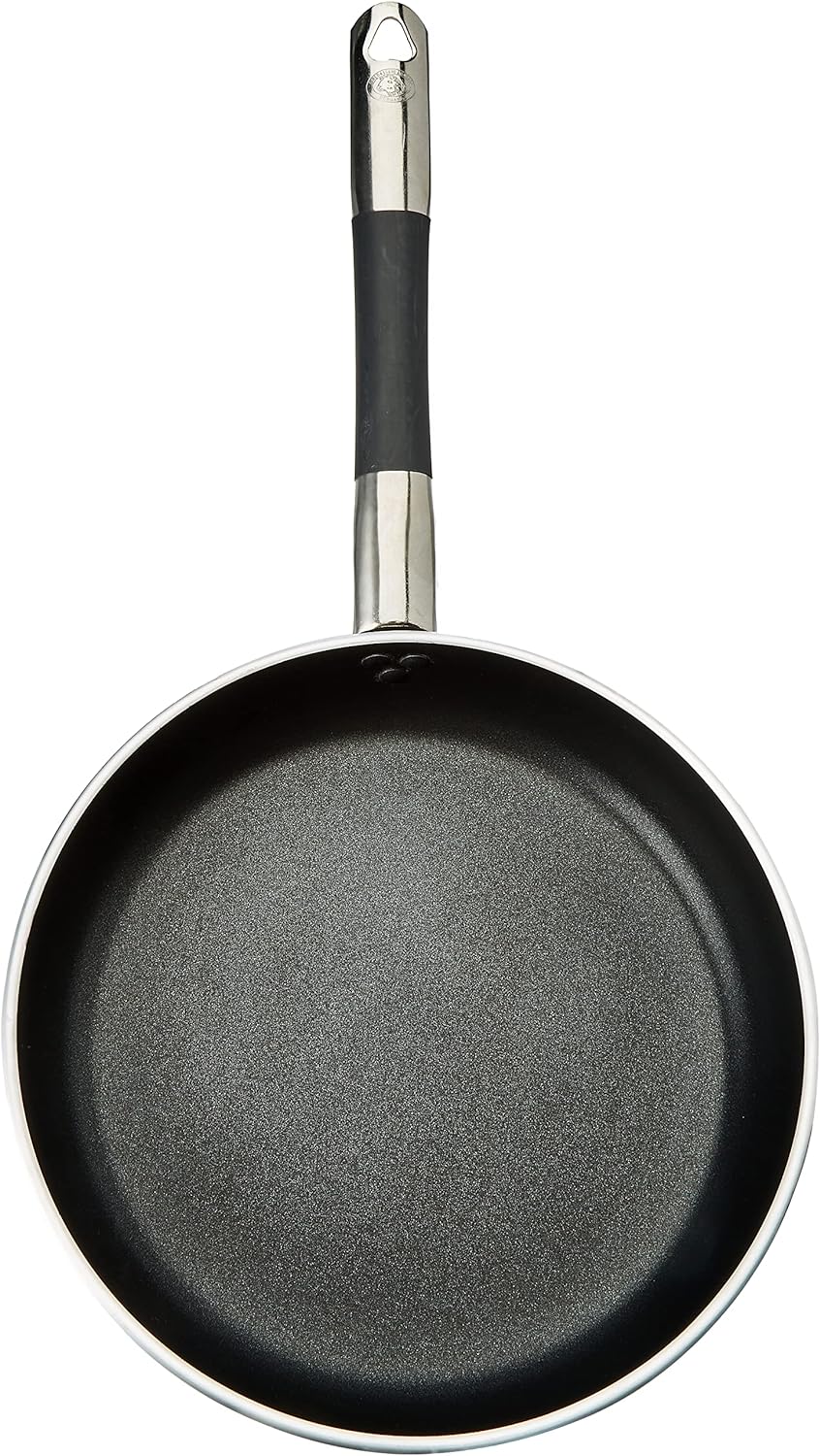 Pentole Agnelli ALSC2111SSC28 Alblack Pfanne gerade mit geschrumpftem Boden, Aluminium, Schwarz, 28