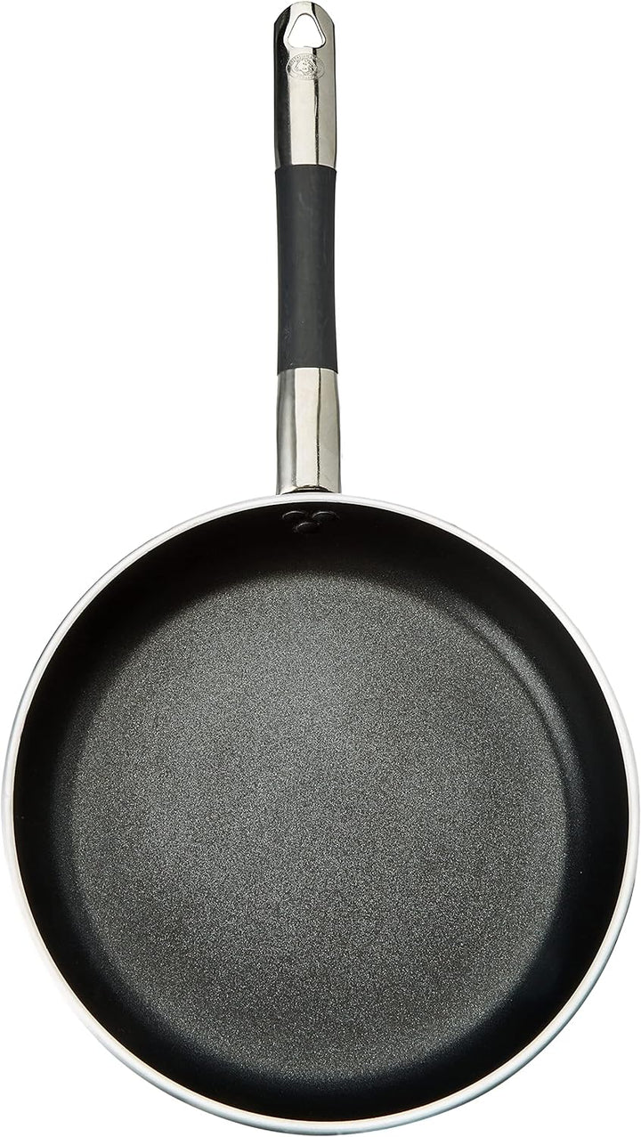 Pentole Agnelli ALSC2111SSC28 Alblack Pfanne gerade mit geschrumpftem Boden, Aluminium, Schwarz, 28