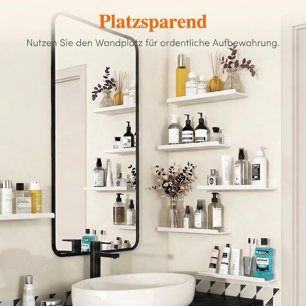 Lifewit Hängeregale für die Wand, 6er Pack Weisses 38CM Raumdeko für Bücherregal/Schallplatten Präse