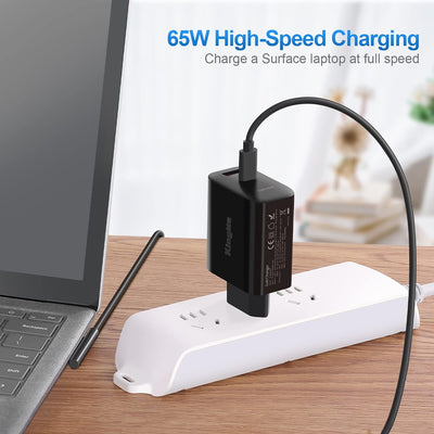 USB C Laptop Ladegerät, 65W PD GaN Laptop Netzteil 2-Port Mini Travel Portable Wandladegerät für Sur