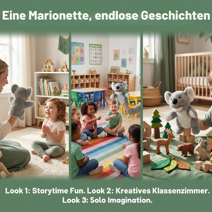 2026 Tierhandpuppen für Kinder,Kleinkind enthält Wolf,Tiger,Löwe,AFFE und bewegliche offene Münder,p