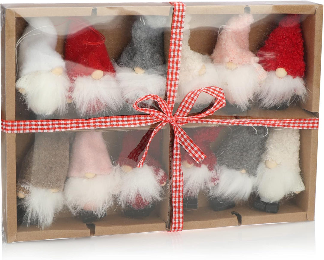 com-four® 12x Premium Weihnachtsmann-Anhänger für den Weihnachtsbaum, Christbaum-Figuren Anhänger al