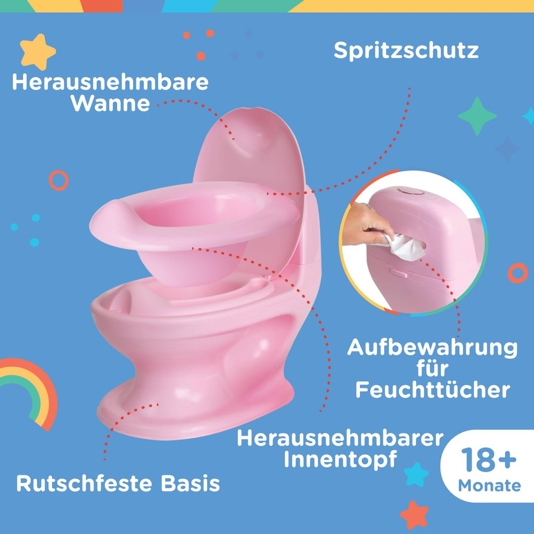 Nuby - My Real Potty - Baby-Töpfchen für Töpfchentraining – Töpfchen für Kinder mit Spülgeräusch & B