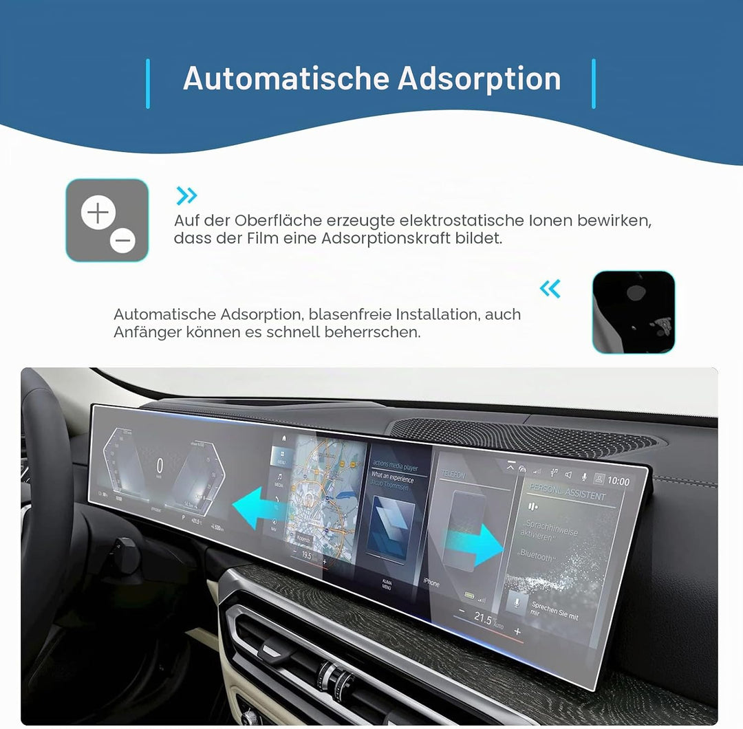 GAFAT Kompatibel mit Neu BMW i3 i4 i5 i7 iX X5 X6 X7 XM iDrive 8 2022 2023 2024 Schutzfolie, Glas Di