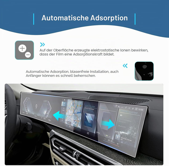 GAFAT Kompatibel mit Neu BMW i3 i4 i5 i7 iX X5 X6 X7 XM iDrive 8 2022 2023 2024 Schutzfolie, Glas Di