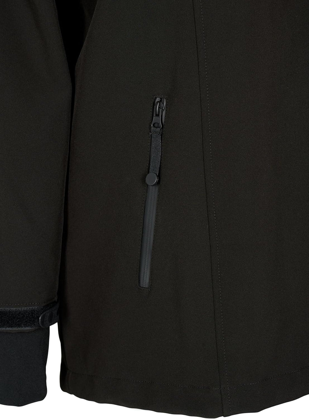 Zizzi Damen Grosse Grössen Softshell Jacke Kurz Kapuze Gr 42-44 Schwarz, 42-44 Schwarz