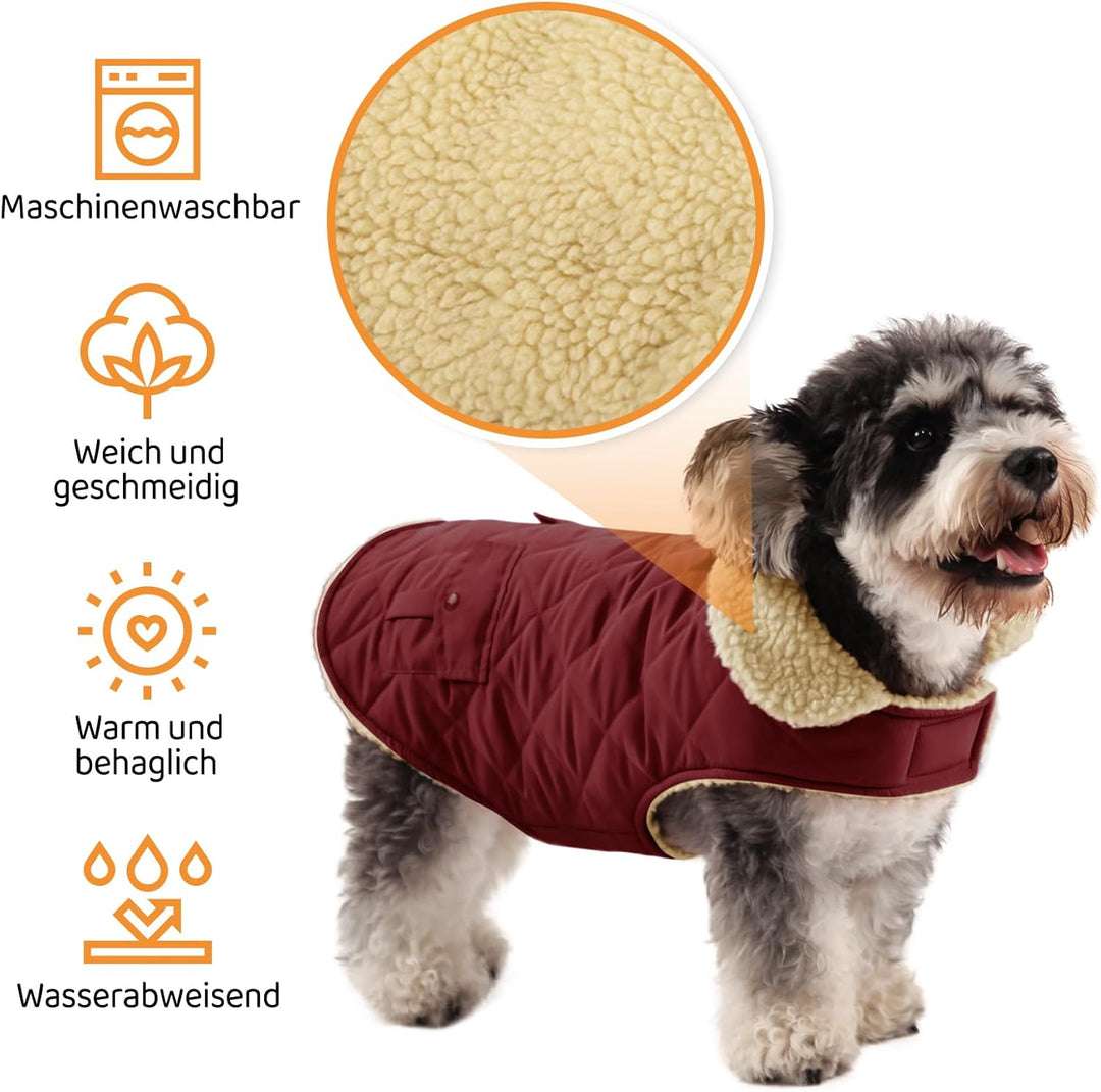 Queenmore Wintermantel Hund Wasserdicht Hundemantel Winter Mittelgrosse Hunde Warme Fleecemantel Hun