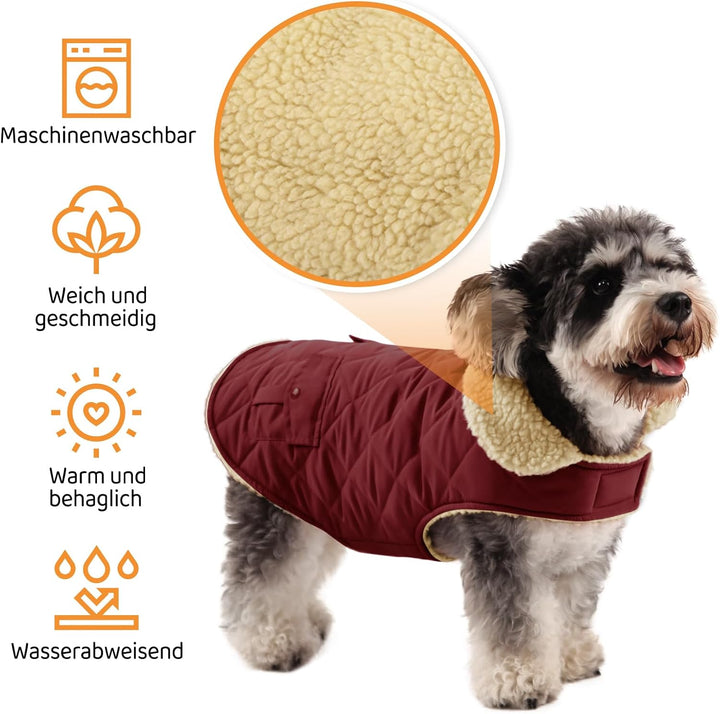 Queenmore Wintermantel Hund Wasserdicht Hundemantel Winter Mittelgrosse Hunde Warme Fleecemantel Hun