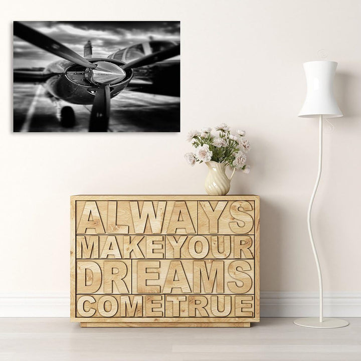 Feeby Frames, Leinwandbild, Bilder, Wand Bild, Wandbilder, Kunstdruck 70x100cm, FLUGZEUG, PROPELLER,