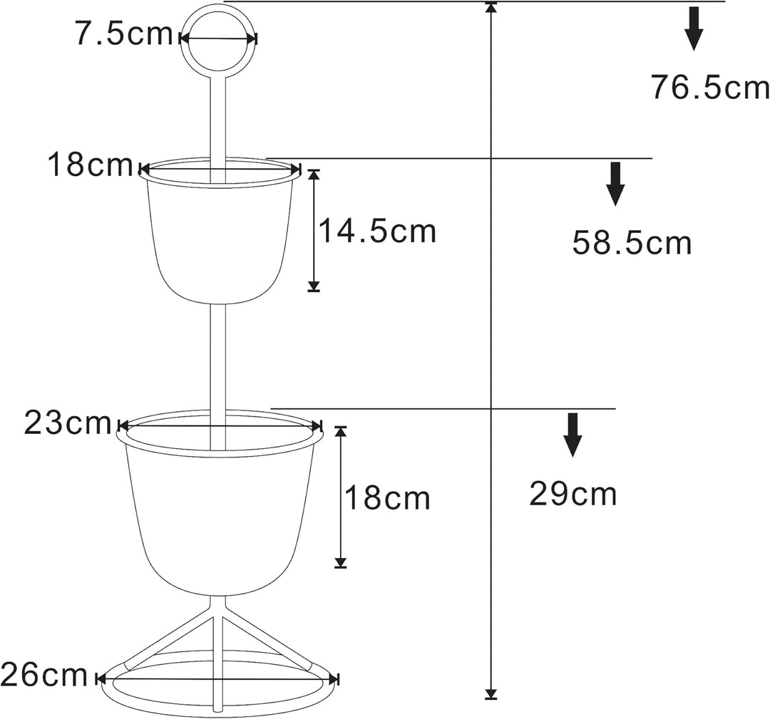 [en.casa] Blumenständer Alphen Blumentopfständer mit 2 Pflanztöpfen Blumentopfregal Pflanzenständer