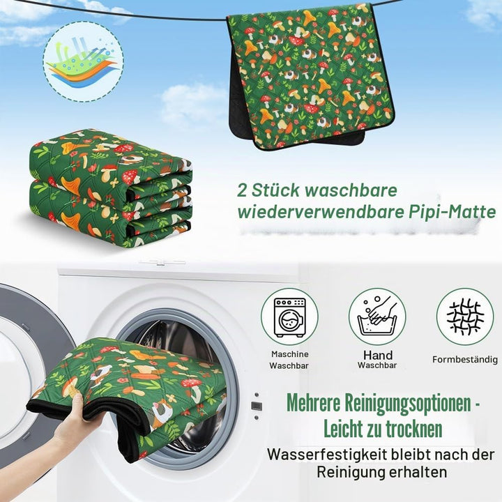 Wiederverwendbare PIPI Pads Matte für Meerschweinchen, 2PC Waschbar und 4 Lagen Super Saugfähige Unt