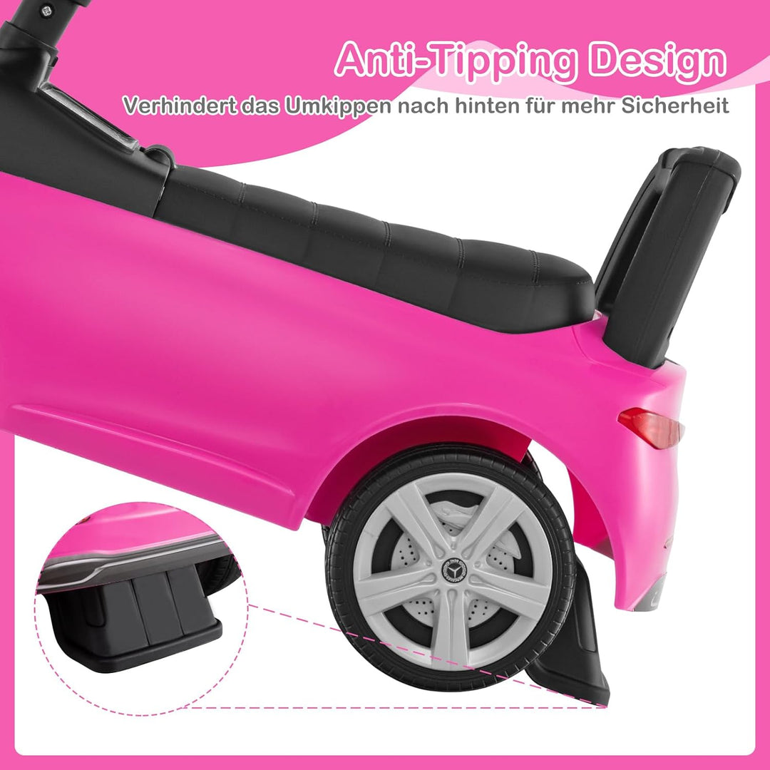 COSTWAY Mercedes-Benz Rutschauto, Rutschfahrzeug mit Stauraum unter dem Sitz, Schiebauto mit Hupe &